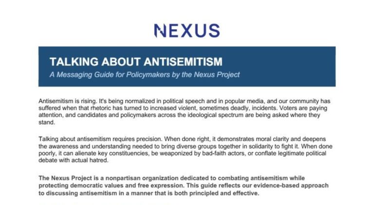 Talking About Antisemitism: A Messaging Guide for Policymakers
