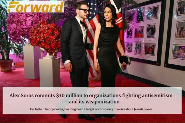 FORWARD Alex Soros commits $30 million to organizations fighting antisemitism and its weaponization His fathe George Soros has long been a target of conspiracy theories about Jewish power