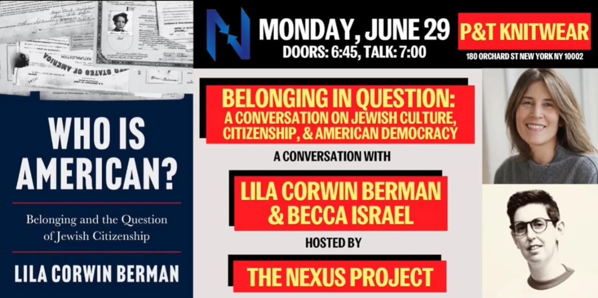 A Conversation on Jewish Culture, Citizenship, and American Democracy