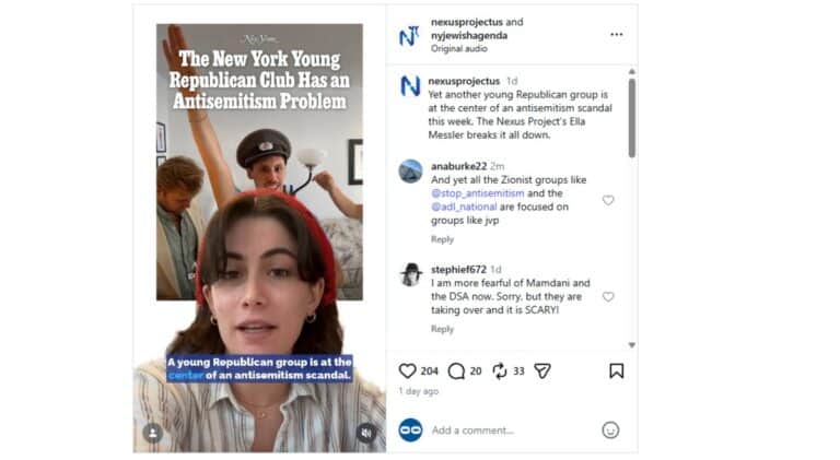 A screenshot of a Facebook post about antisemitism.
